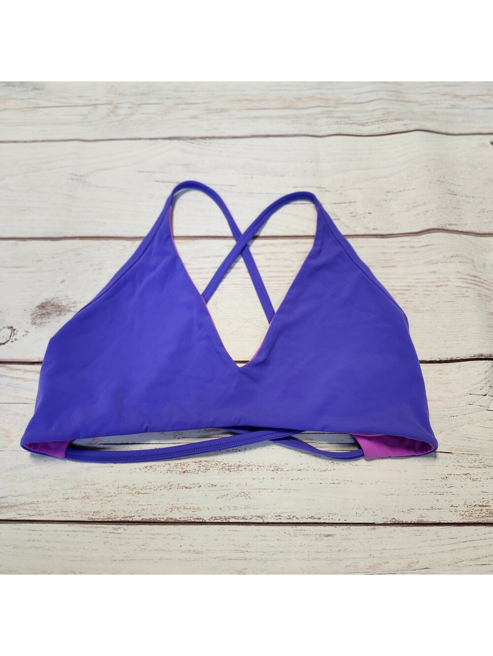Buffbunny Blue Purple Crisscross Strap Sports Bra Size XXL